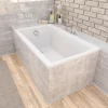 Baignoire rectangulaire 100 x 70 CAPRI acrylique blanc + Support stabilisateur en polystyrène + Pieds + Vidage à chromé