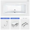 Baignoire rectangulaire - 190 x 90 cm - avec Habillage - Pieds - Vidage Chrome - QUADRO SLIM