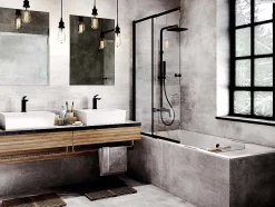 Baignoire rectangulaire - 190 x 90 cm - avec Habillage - Pieds - Vidage Chrome - QUADRO SLIM