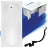 Baignoire rectangulaire 140 x 70 BONA acrylique blanc + Habillage en polystyrène + Pieds + Vidage à chromé