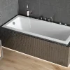Baignoire rectangulaire 140 x 70 MODERN SLIM acrylique blanc + Support stabilisateur en polystyrène + Pieds + Vidage à chromé