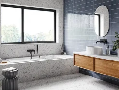 Baignoire rectangulaire 140 x 70 MODERN SLIM acrylique blanc + Support stabilisateur en polystyrène + Pieds + Vidage à chromé