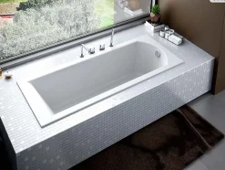 Baignoire rectangulaire - 160 x 70 cm - sans Habillage - avec Pieds - Vidage Chrome - SHEA