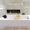 Baignoire rectangulaire 190 x 80 BONA acrylique blanc, sans Habillage + Repose Tête + Pieds + Vidage à chromé