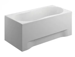 Baignoire rectangulaire 120 x 75 GRACJA acrylique blanc + avec Tablier + Pieds + Vidage à chromé