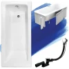 Baignoire rectangulaire 100 x 70 TALIA acrylique blanc + Habillage en polystyrène + Pieds + Vidage à chromé
