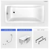 Baignoire rectangulaire - 160 x 70 cm - avec Habillage - Pieds - Vidage Chrome - OPTIMA