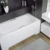 Baignoire rectangulaire 170 x 70 ARIA PLUS acrylique blanc + avec Tablier + Poignées + Pieds + Vidage à chromé