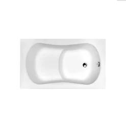 Baignoire rectangulaire - 120 x 70 cm - avec Habillage Polystyrène - Pieds - Poignées - Vidage Chrome - ARIA REHAB