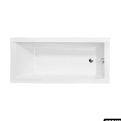 Baignoire rectangulaire - avec Tablier Blanc et Repose Tête OFFERT - MODERN - 170 x 70 cm