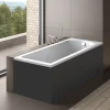 Baignoire rectangulaire + tablier noir + repose tête - SHEA - 170 x 70 cm