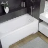 Baignoire rectangulaire 130 x 70 ARIA acrylique blanc + avec Tablier + Pieds + Vidage à chromé
