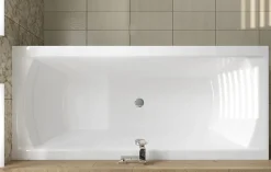 Baignoire rectangulaire 190 x 90 INES acrylique blanc + Habillage en polystyrène + Pieds + Vidage à chromé