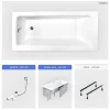 Baignoire rectangulaire - 130 x 70 cm - avec Habillage - Pieds - Vidage Chrome - TALIA
