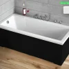 Baignoire rectangulaire - avec Tablier Noir Mat et Repose Tête OFFERT - MODERN - 180 x 80 cm
