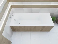 Baignoire rectangulaire 190 x 80 MEDIUM acrylique blanc + Habillage en polystyrène + Pieds + Vidage à chromé