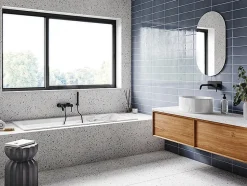 Baignoire rectangulaire blanche à encastrer + repose tête - MODERN SLIM - 160 x 70 cm