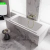Baignoire rectangulaire blanche à encastrer + repose tête - 170 x 75 cm - TALIA SLIM