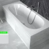 Baignoire rectangulaire blanche à encastrer + repose tête - 180 x 80 cm - VITAE SLIM