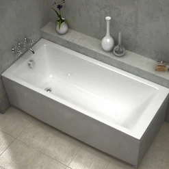 Baignoire rectangulaire encastrable BALI blanc brillant 160x70