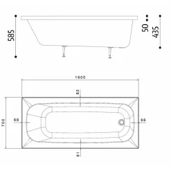 Baignoire rectangulaire POP 160x70cm - Sans tablier