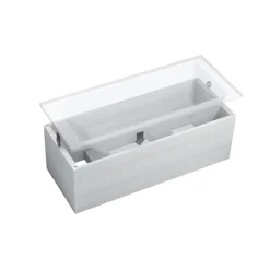 Baignoire rectangulaire 150x70 ARIA PLUS acrylique blanc + Support stabilisateur en polystyrène +Poignées +Pieds + Vidage à chromé