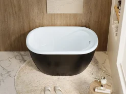 Baignoire sabot - 165 L - 120 x 75 x 65 cm - Noire - PICCOLA