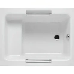 Baignoire sabot siège moulé acrylique haute densité sur châssis métal SANINDUSA Shortline 100x75 blanche
