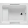 Baignoire sabot siège moulé acrylique haute densité sur châssis métal SANINDUSA Shortline 100x70 blanche