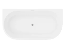 Baignoire semi îlot - 175L - 130 x 71,5 x 58 cm - Blanche - Acrylique - DIVINA