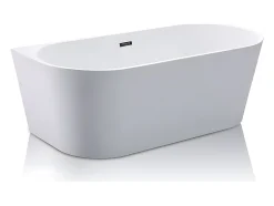 Baignoire semi îlot - 255L - 180 x 75 x 58 cm - Blanche - Acrylique - DIVINA