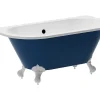 Baignoire semi îlot rétro avec pieds d'aigle - Bleu brillant - 154L - 150 x 74 x 61 cm - SPARUS