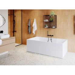 Baignoire semi îlot 180x80 cm Bakor blanc