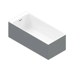 Baignoire semi îlot 160x75 cm Bakor gris