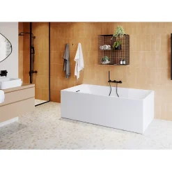 Baignoire semi îlot 160x75 cm Bakor blanc