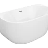 Baignoire semi-îlot blanche - 167 L - Acrylique - 130 x 72 x 58 cm - AMOSARI