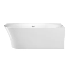 Baignoire semi-îlot design ELIZABETH blanche 170 cm Angle à droite