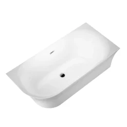 Baignoire semi-îlot design ELIZABETH blanche 170 cm Angle à droite