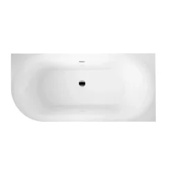 Baignoire semi-îlot design ELIZABETH blanche 170 cm Angle à droite