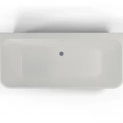 Baignoire semi-îlot murale Mint 160x75 cm, gris et blanc, by Spalina