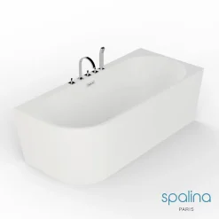 Baignoire semi-îlot murale CAPRI DROITE+Robinetterie Chromée L. 170 x l. 76 cm by SPALINA