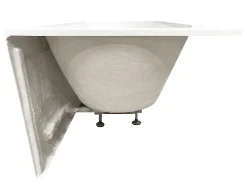 Baignoire semi-îlot murale Capri Grise Mate Droite, 170x76cm, by SPALINA