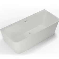 Baignoire semi-îlot murale Mint 160, blanc, 160x75 cm, by Spalina