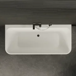 Baignoire semi-îlot murale Mint 160, blanc, 160x75 cm, by Spalina