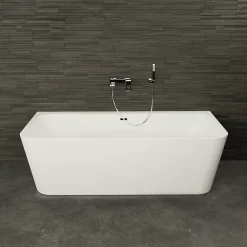 Baignoire semi-îlot murale Mint 180, blanc, 180x81 cm, by Spalina