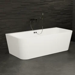 Baignoire semi-îlot murale Mint 180, blanc, 180x81 cm, by Spalina