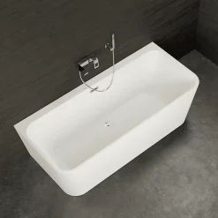 Baignoire semi-îlot murale Mint 180, blanc, 180x81 cm, by Spalina