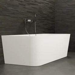 Baignoire semi-îlot murale Mint 170, blanc, 170x81 cm, by Spalina