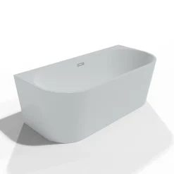 Baignoire semi-îlot murale Naos, blanc, 170x80 cm, by Spalina