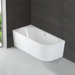 Baignoire semi-îlot murale CAPRI 160 Gauche L. 160 x l. 76 cm, by SPALINA